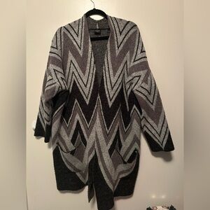 Cyrus Black and Gray Chevron Cardigan